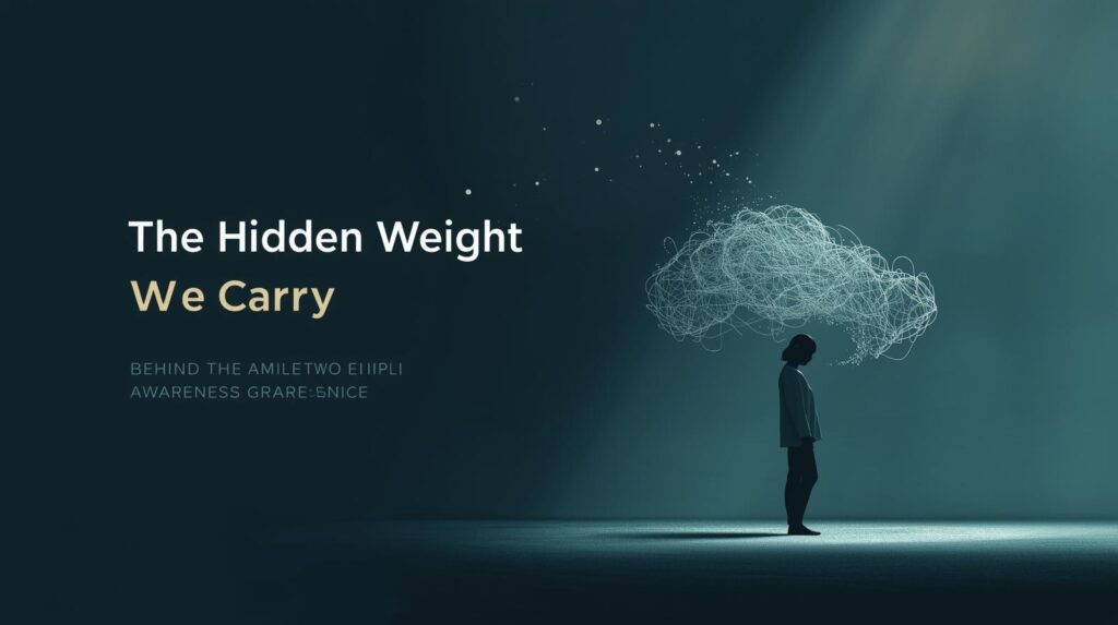 Hidden emotional burden and silent mental health struggles – words representing anxiety and depression